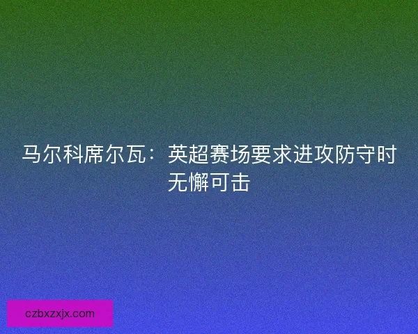马尔科席尔瓦：英超赛场要求进攻防守时无懈可击