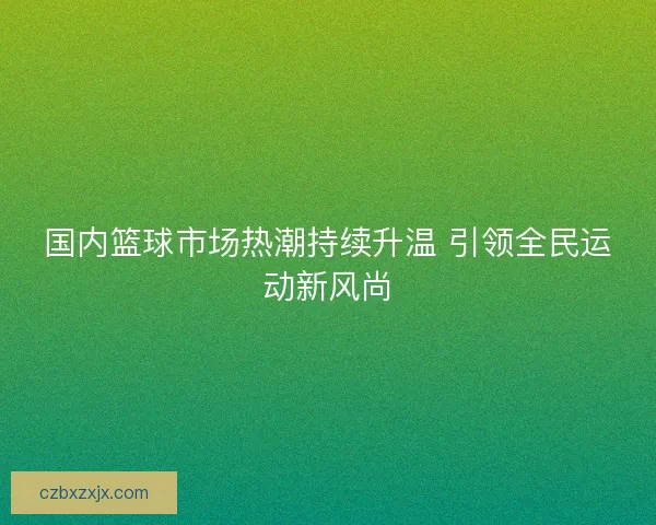 国内篮球市场热潮持续升温 引领全民运动新风尚 国内篮球市场热潮持续升温 引领全民运动新风尚